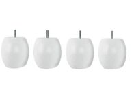 MARGOT Douceur Boule bedpoten, hout, wit, hoogte 9,5 cm, 4 stuks