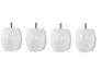 MARGOT Douceur Boule bedpoten, hout, wit, hoogte 9,5 cm, 4 stuks