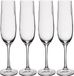Mikasa Treviso Crystal Flute Glazen, 190ml, Set van 4 Loodvrije Champagneglazen met Golvend Effect voor Feestjes