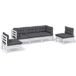 vidaXL 5-delige loungeset met kussens massief grenenhout wit