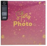 Exacompta Fotoalbum met hoezen MOON - 200 foto's 10x15cm - 100 pagina's - formaat 22,5 x 22 cm - roze omslag