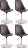 CLP Maverick Set van 4 Eetkamerstoelen - Kunstleer bruin wit