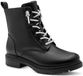Marco Tozzi Dames Enkellaarsje 2-25224-45 Zwart Synthetisch Blokhak Ritssluiting/Veters