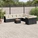 Maison Exclusive - Ensemble de jardin, 11 pièces, avec coussins, noir, en polyrotin