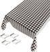 Merkloos / Sans marque Shoppartners Bv Buiten tafelkleed/tafelzeil zwarte ruiten 140 x 170 cm met 4 tafelkleedklemmen