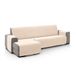FAVERTI® Bankhoes voor chaise longue, hoekdeel rechts 240 cm (voor), model Pego, natuurlijk, chenille, extra zacht, hoogwaardige chaise bescherming, gemaakt in Spanje, van gerecycled materiaal