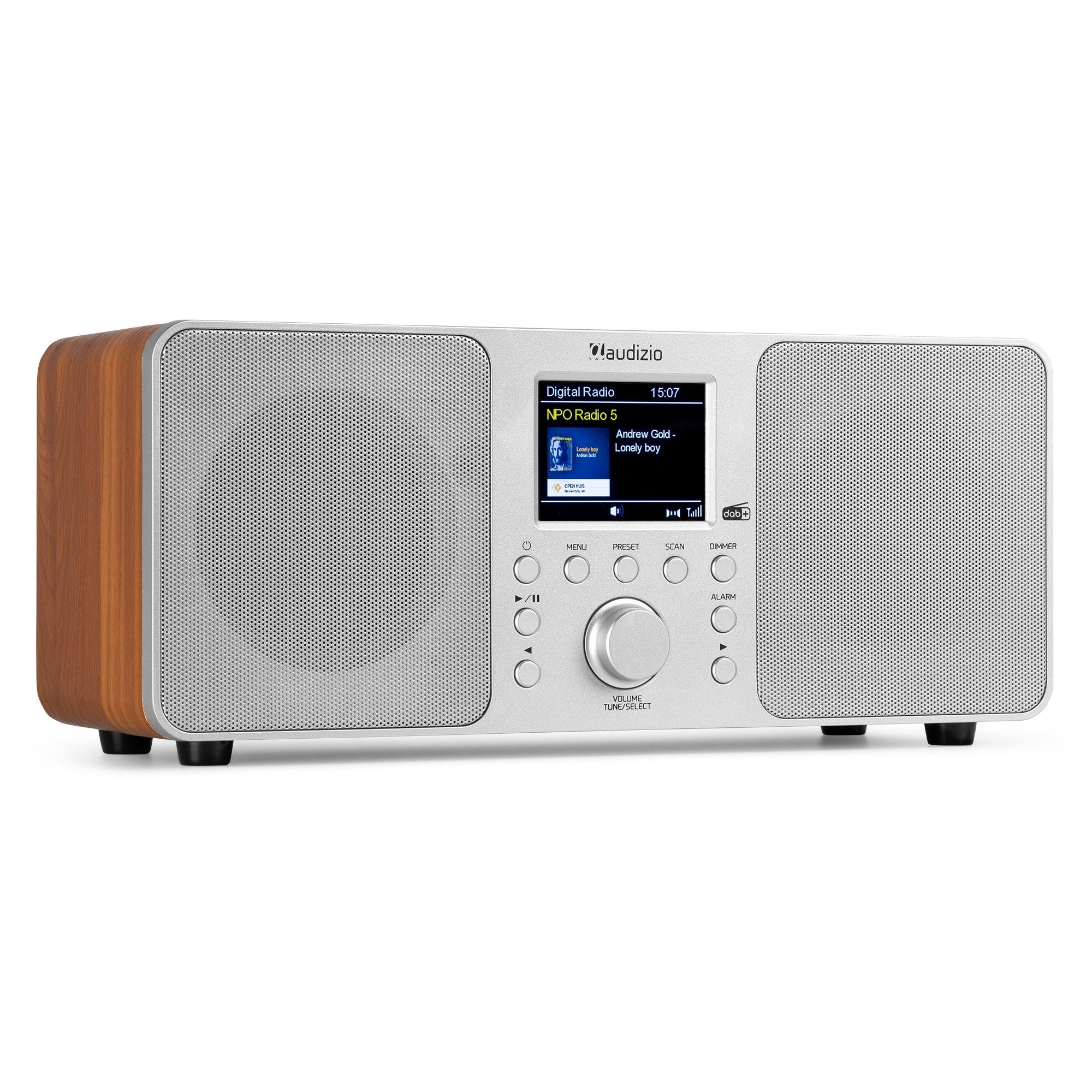 Audizio Genua AL Internet Analoog & digitaal Bruin, Zilver DAB+ Radio with Bluetooth