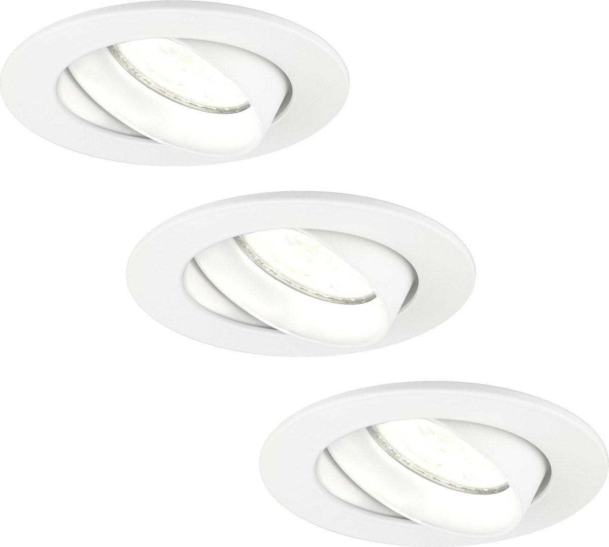 LEDVION Rio LED Inbouwspot Set - 3x 5W - 4000K - Wit - Dimbare Spots