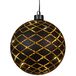 Anna's Collection Verlichte kerstbal - goud - 15 cm - Diamant patroon - 12 LED lampjes - warm-wit - batterij - hangdecoratie
