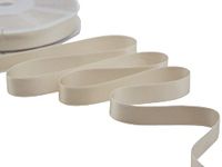 Furlanis - Dubbel satijnen lint, Italiaanse stof - beige, 16 mm x 25 m