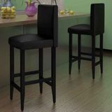 Maison Exclusive - Lot de 2 tabourets de bar en similicuir noir