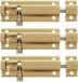 AMIG schuifslot/plaatgrendel - 3x - aluminium - 15 cm - goudkleur - deur - schutting - raam slot