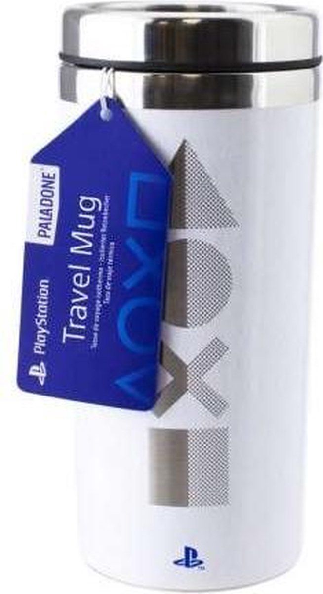 Playstation 5 Reisbeker - Wit, Blauw, Zilver - RVS