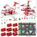Jouet avion avec voitures de pompiers et tapis de jeu, avion avec lumières et sons pour garçons et filles