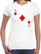 Bellatio Decorations casino thema verkleed t-shirt dames - ruiten aas - wit - poker t-shirt S