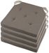 Stof Textile kussen DUO - 4x - taupe - 38 x 38 x 4 cm