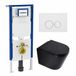Geberit QeramiQ Dely Toiletset - 36.3x51.7cm - Diepspoel - Rimless - Geberit UP720 Inbouwreservoir - Softclose Toilet Zitting - Glans Witte Bedieningsplaat - Ronde Knoppen - Mat Zwart