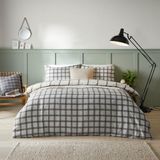 furn. Canberra Check Bedrukt Dekbedovertrek - Super King - Neutraal