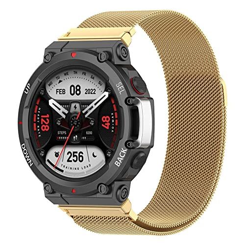 Strap-it Milanese band - goud - Geschikt voor Amazfit T-Rex 2
