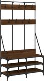 vidaXL Kledingrek met schoenenrek 100x40x184 cm bruin eikenkleur