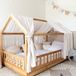 LILIMAUS Lit cabane baldaquin - baldaquin pour lit cabane - 67,5 x 270 cm - mousseline Coton - blanc