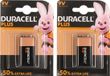 Duracell 2x Plus batterij 9 volt blok, MN1604 - Extra Life/More Power