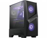 MSI MAG FORGE 100M pc-behuizing voor gaming, middelgrote toren, zwart, 2 x ventilator 120 mm RGB PWM, 1 x ventilator 120 mm, hub RGB 1-6, zijpaneel van gehard glas, ATX, micro-ATX, mini-ITX