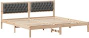 vidaXL Cadre de lit Gris foncé 200 x 200 cm Pin massif