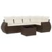 VidaXL 5-delige Loungeset met kussens, poly rattan, bruin