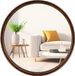 OEM Shenzhen Haorui Industrial Technology Co., Ltd. Badkamerspiegel – Bruin Houten Ronde Spiegel