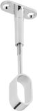 SOTECH 1 stuk Garderobestanghouder voor ovale kledingstangen (30 x 15 mm) Gepolijst chroom in hoogte verstelbaar 84 - 112 mm