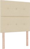 vidaXL Boxspringbed met hoofdeinde, crème kleur, 100 x 200 cm, gestoffeerd