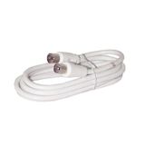 TELESTAR IEC Antenneaansluitkabel, 1,0 m, antennekabel (1 meter lengte, coaxiale stekker op coaxiale koppeling) - wit