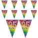 Boland Vlaggenlijn 25 jaar - 2x - versiering - vlaggetjes slinger - 6 meter - Glitter folie - Binnen/buiten gebruik