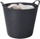 Sans marque Baignoire flexible - noir - 40 litres - avec poignées - 45 cm - plastique - seau - panier à linge