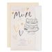 Hallmark Verjaardagskaart voor mama, goudfolie, harten, taartontwerp met oprecht vers