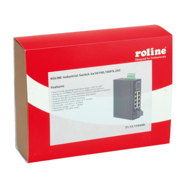 ROLINE Industrie Switch - 6x RJ-45, 2x SC - Unmanaged