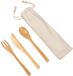 Non-branded 10x bamboo cutlery set fork/knife/spoon - brown