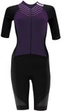 Huub Pinnacle Korte Mouw Triatlonpak Zwart, Paars L Vrouw