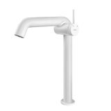 EMKE Badkamerkraan, mat wit, eengreepsmengkraan van messing, keramische cartridge, 332 x 220 x 76 mm, eenvoudige installatie, waterbesparend, wastafelkraan