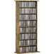 Pangivo Étagère de rangement pour CD et DVD avec 6 tablettes ajustables 8 compartiments marron 58x24x126 cm