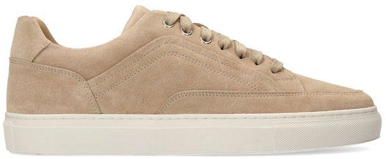 Manfield - Heren - Beige suède sneakers - Maat 44