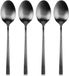 Excellent Houseware Serie - Stalen Theelepels - Zwart - 4 Stuks