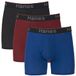 Hanes - Set van 3 Comfort Flex Fit boxershorts met steunzakken voor heren, regular fit en lang, standaard pijpen, blauw/rood/zwart, M