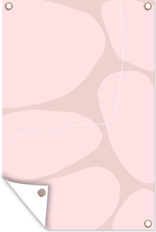 GreatGardenPosters Tuinposter - Roze - Vormen - Abstract - Design - 80x120 cm - Buitenposter - PVC