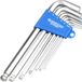 KING TONY 20107MR01 Hex Key Set 6-zijdig lang met sferische hoofdkoffer, metrisch, set van 7
