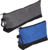 Ibenzoa® 2-delige set compacte, robuuste gereedschapstassen met rits en karabijnhaak, gemaakt van waterafstotend Oxford-materiaal, afmetingen 35x11,5 cm en 17,5x11,5 cm, grijs/blauw
