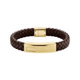 BOSS - LANDER - Leren armband - Heren - Bruin - 19cm