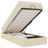 vidaXL Ottoman Bed with Mattress, 120x200cm, Fabric, Cream