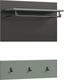 Xonox.Home Wandpaneel met haken Canu Smoke Green 73 x 80 x 27 cm